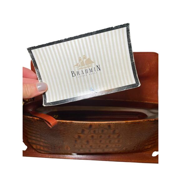 Brahmin Crocodile Embossed Daria Ombre Y2K Baguette Shoulder Bag - Picture 13 of 13